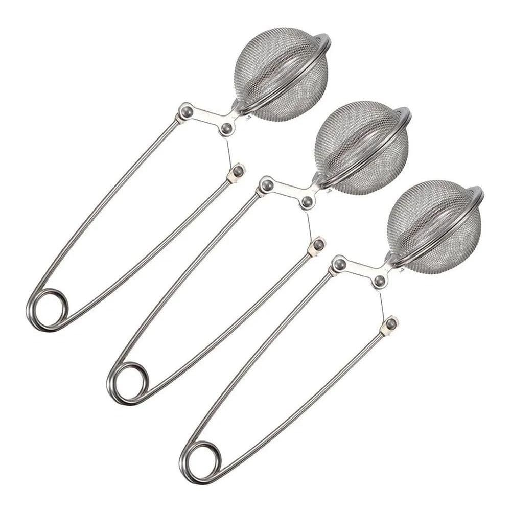 2X Kit 3 Infusores De Chá Inox Coador E Peneira De Ervas Lux