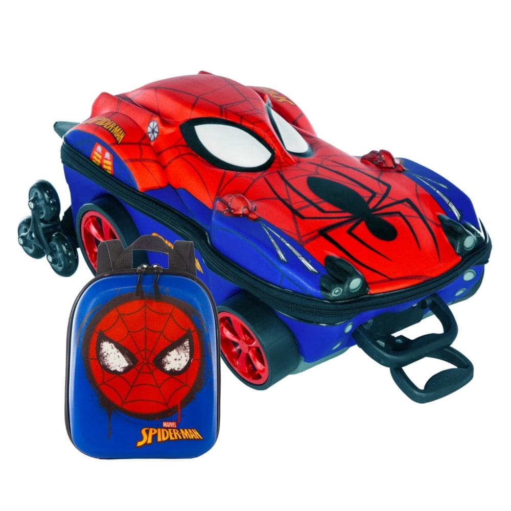 Mochila Rodinha Tripla Lancheira Homem Aranha 3d Maxtoy