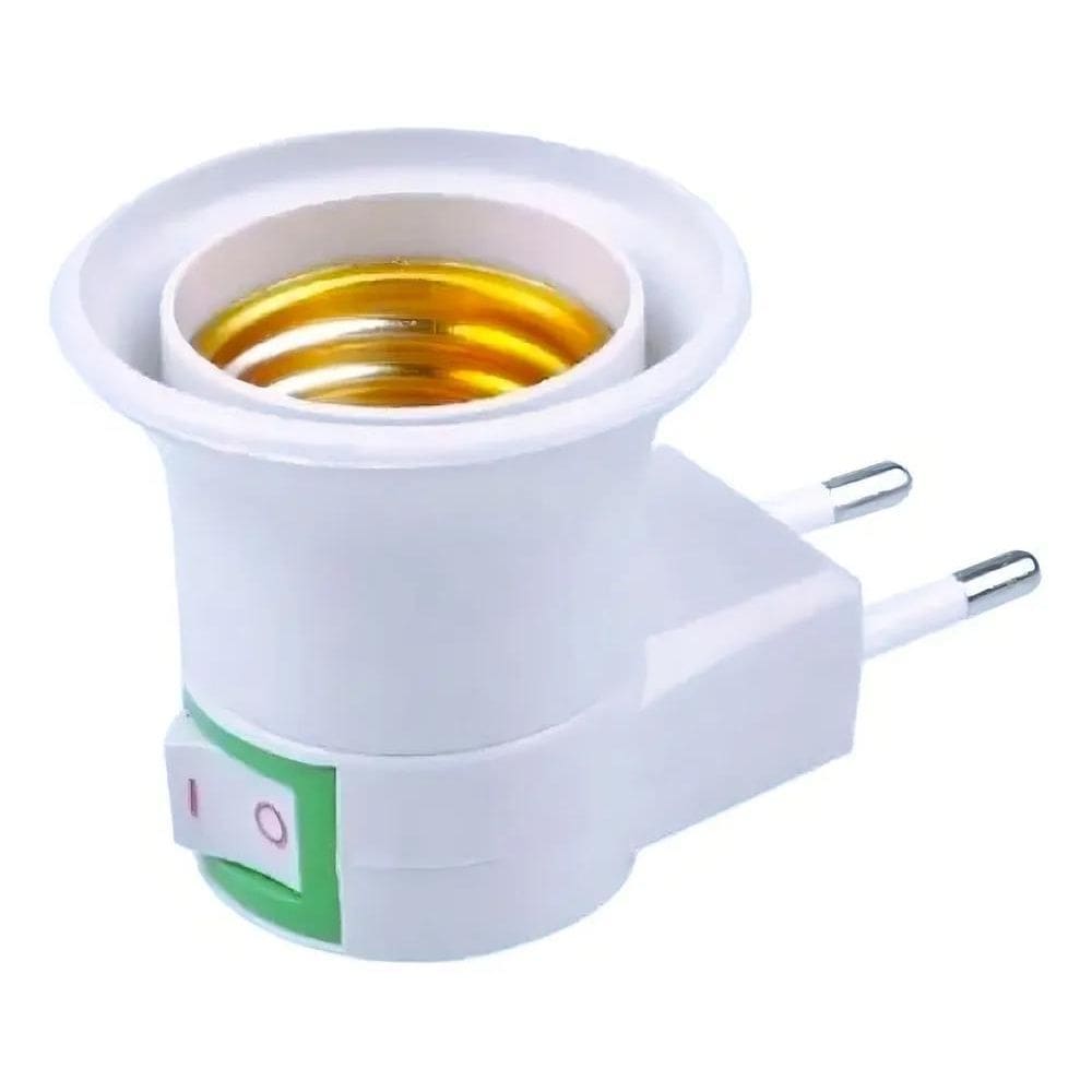 Soquete E27 Bocal Lâmpada Tomada Botão Chave Liga Desliga Bi