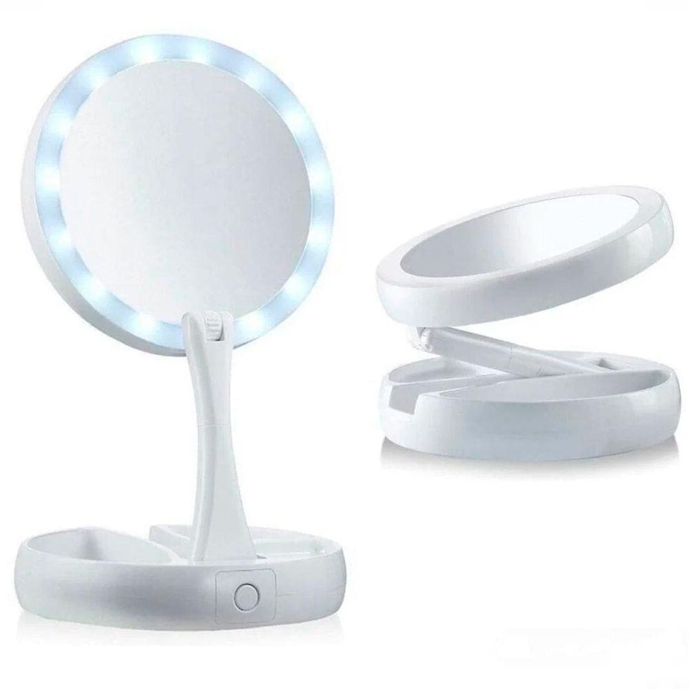 Espelho Dobrável Portátil Led Ajustável Perfeito Para Você