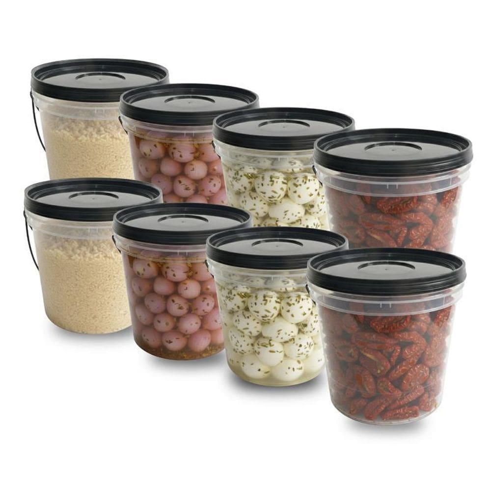 Balde 3,2 Litros Transparente Nutrição Esportiva - 8 Pçs