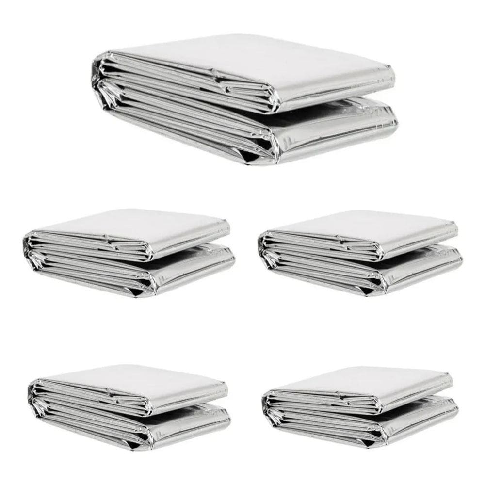 5 Cobertor Manta Térmica Aluminizado Isolante Camping Kit Ka