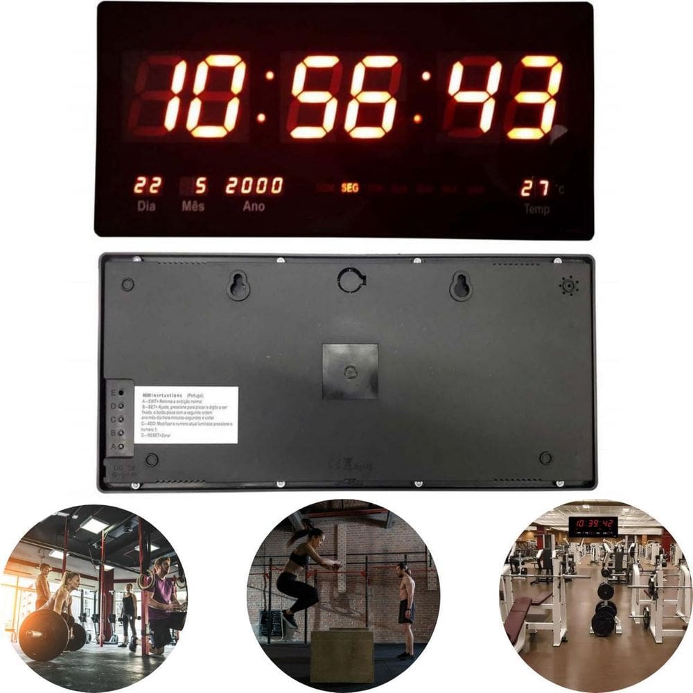 Relógio Digital Led Grande Data Ginásio Entrega Rápida