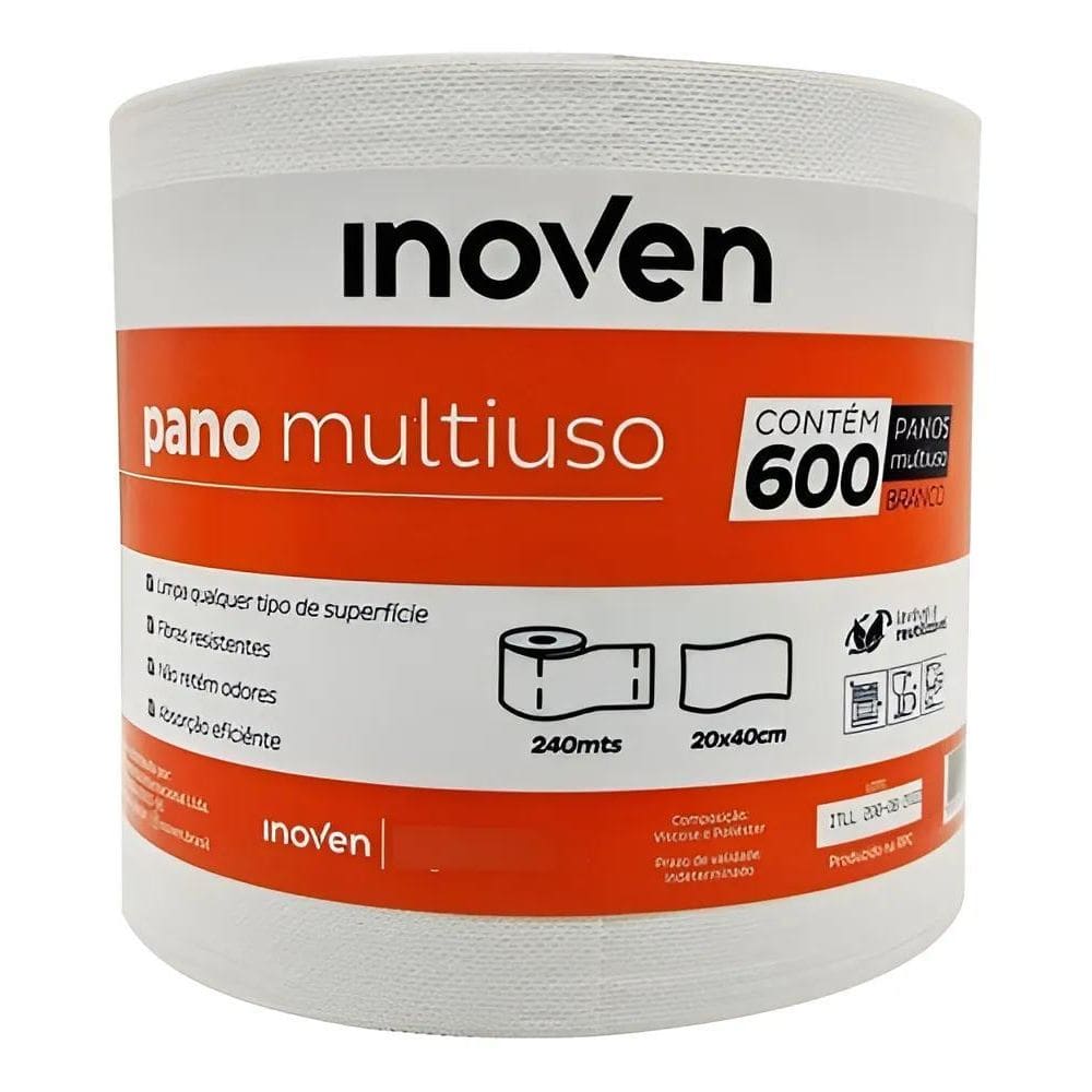 Pano Para Limpeza Inoven Rolo 20X40Cm 600 Panos Perflex 240M