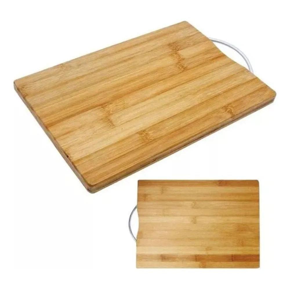 10X Tábua De Corte Cozinha Ecológico De Bambu Com Alça Cor M
