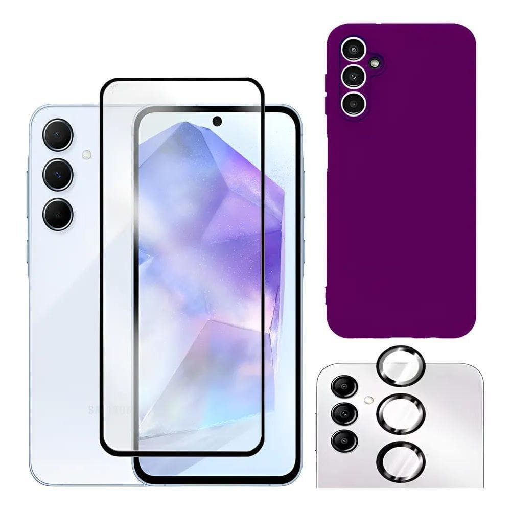 Capa Capinha Case + Película Tela Camera Para Galaxy A55 Rox