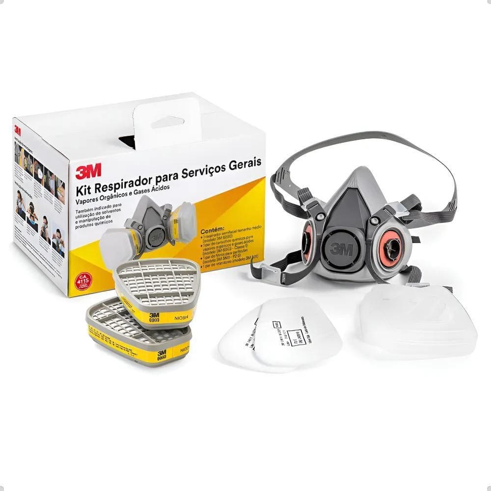 Kit Máscara Para Pintura 3M Mascara 6200 Kit Cartucho 6003