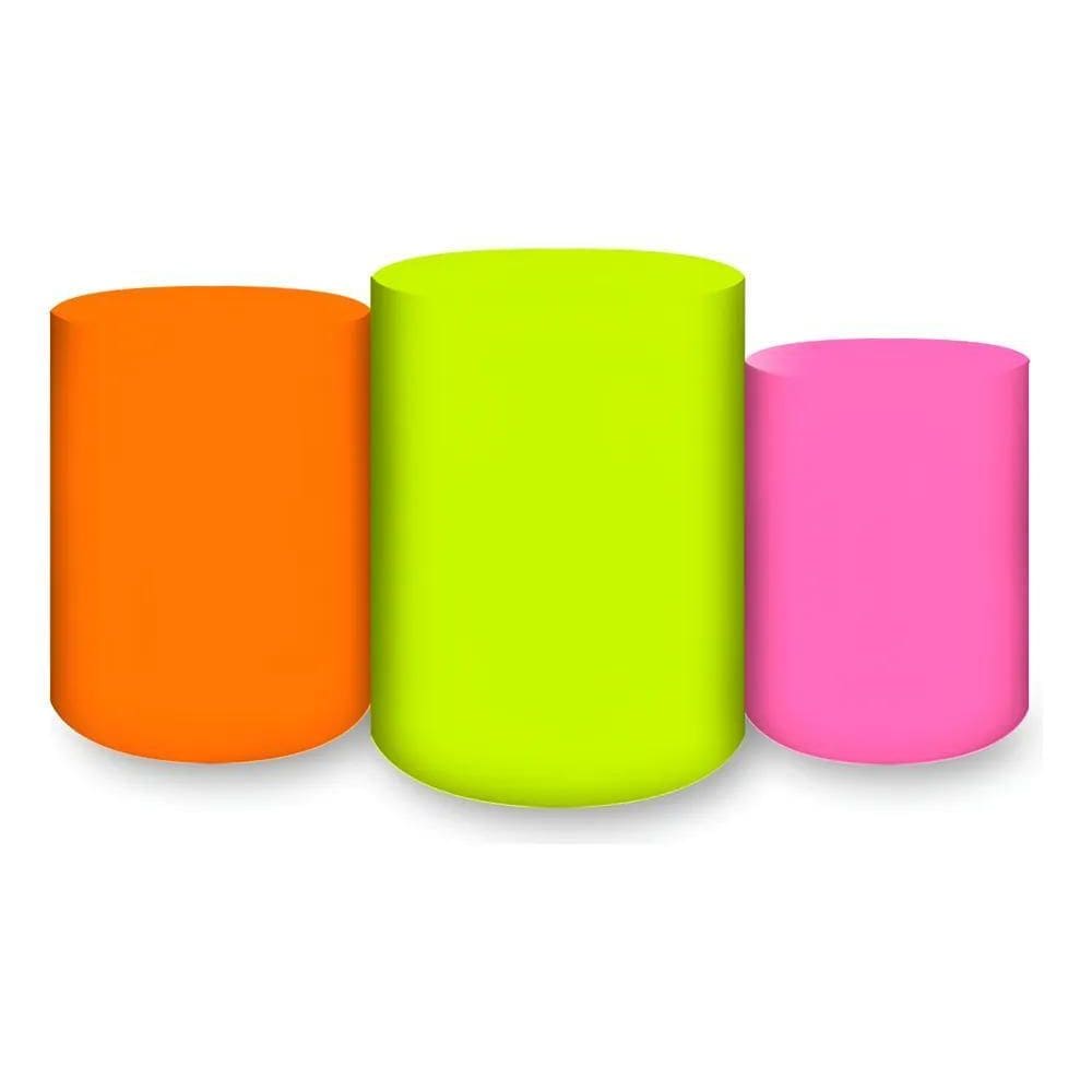 Trio Capas De Cilindro Sublimado Liso Em Colorido