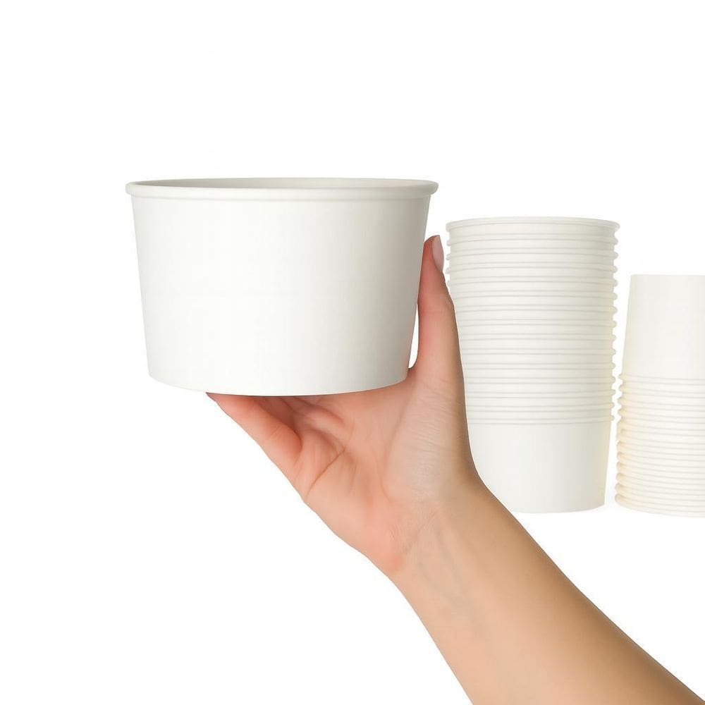 Pote De Papel Descartável Ecológico 50Un Para Gelato 250Ml