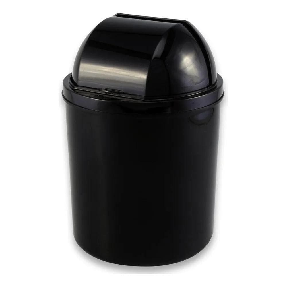 2X Lixeira Com Tampa Retrátil Preta 3 Litros - Viel