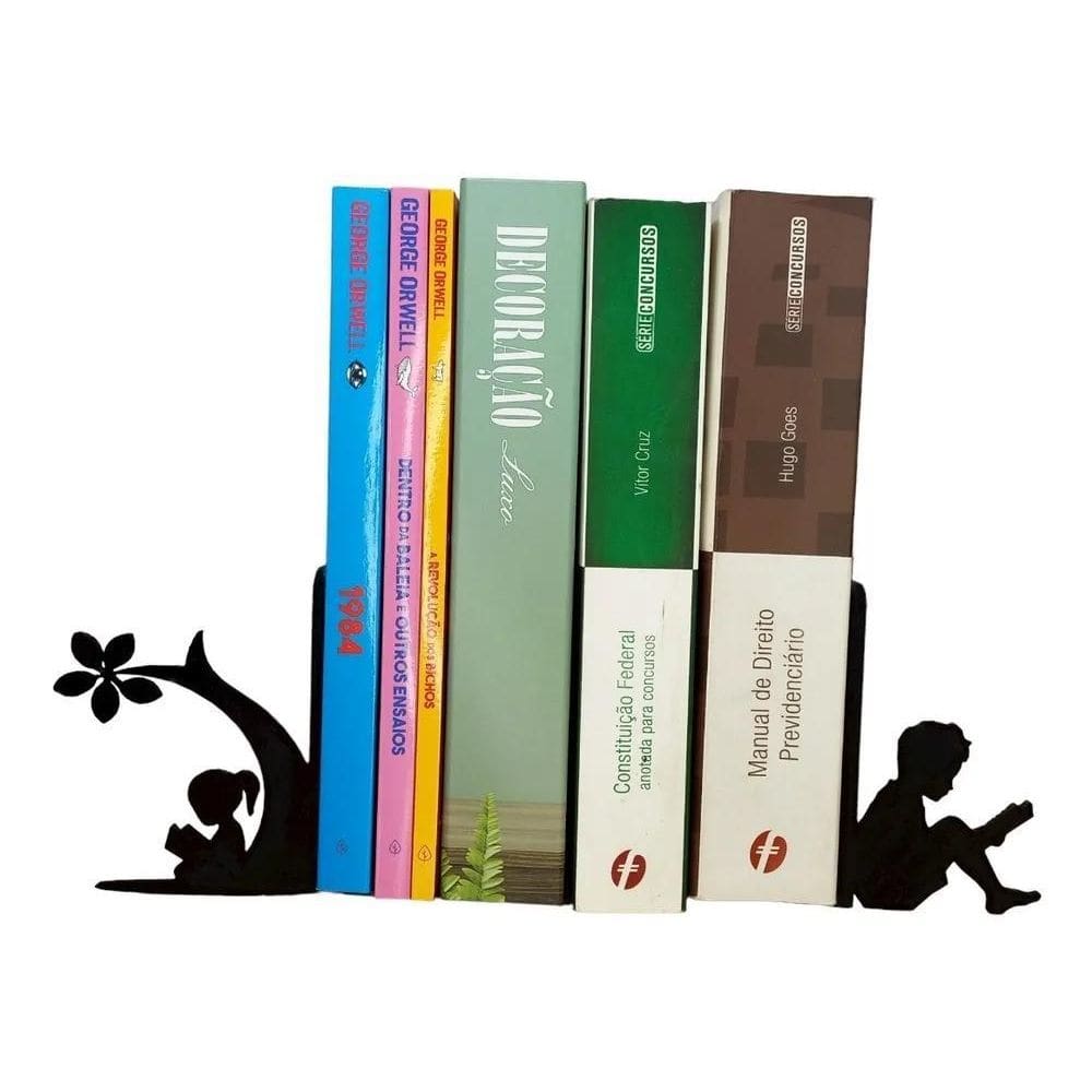 Aparador De Livros Suporte Organizador Criativo Menino Lendo