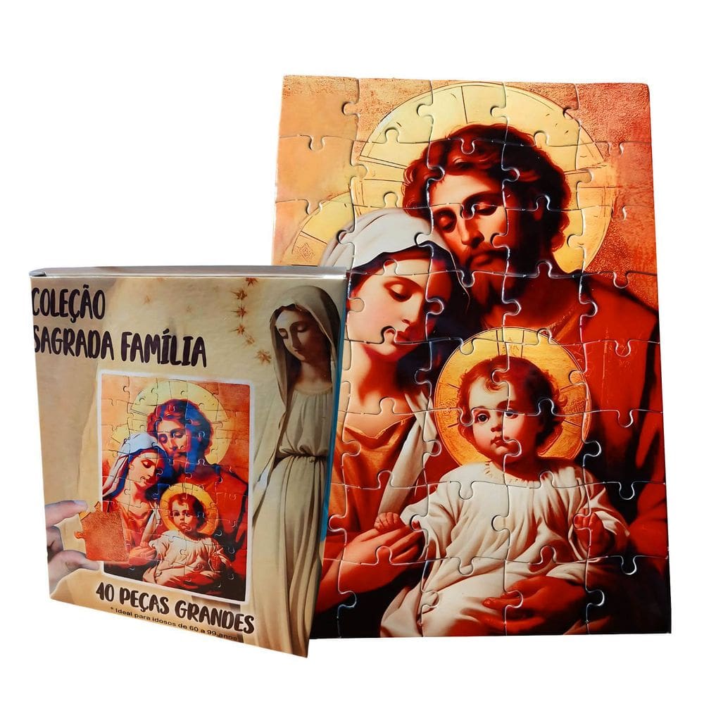 Quebra-cabeça Idosos Sagrada Familia de Deus com 40 peças grandes