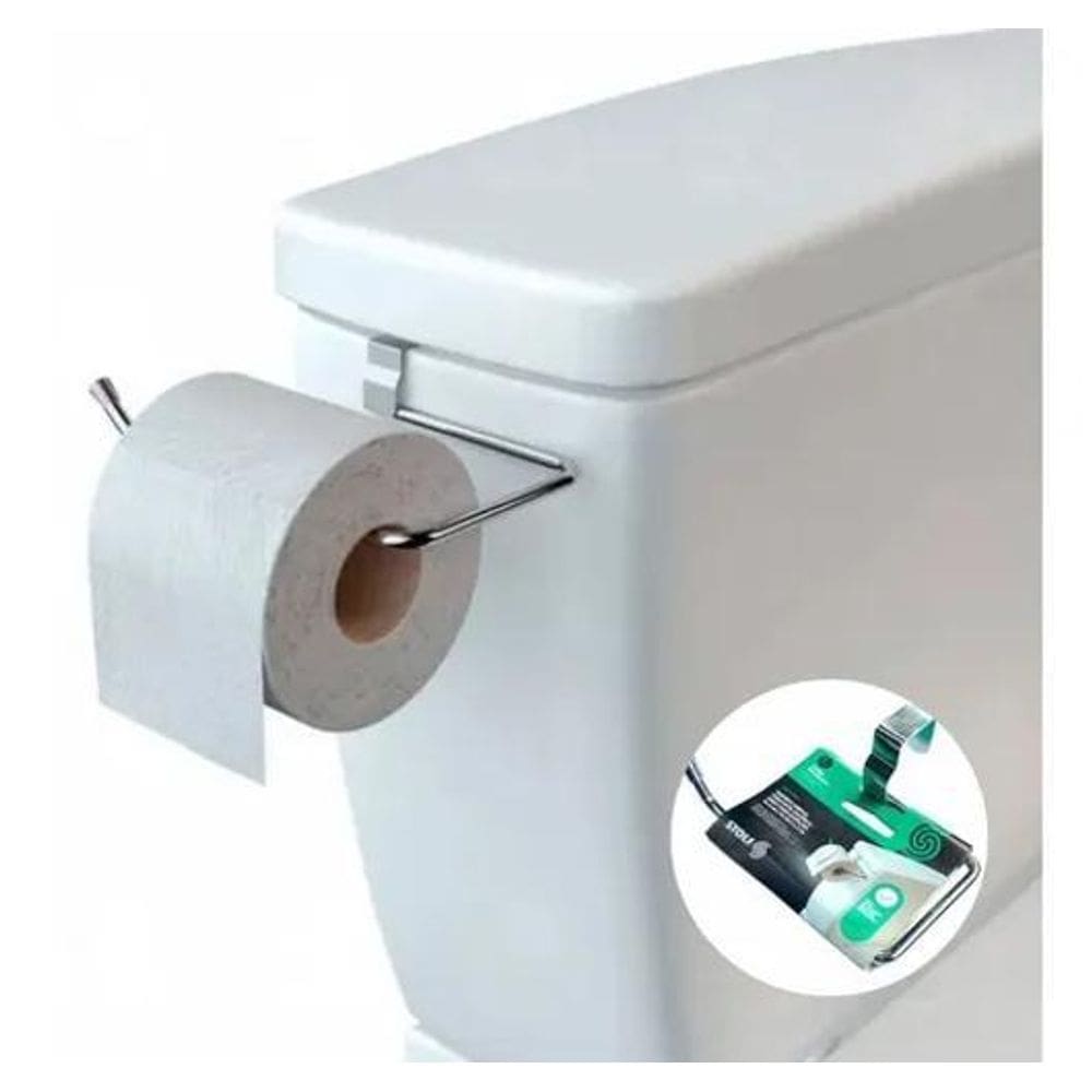 Suporte De Papel Higienico Caixa Acoplada Prateado