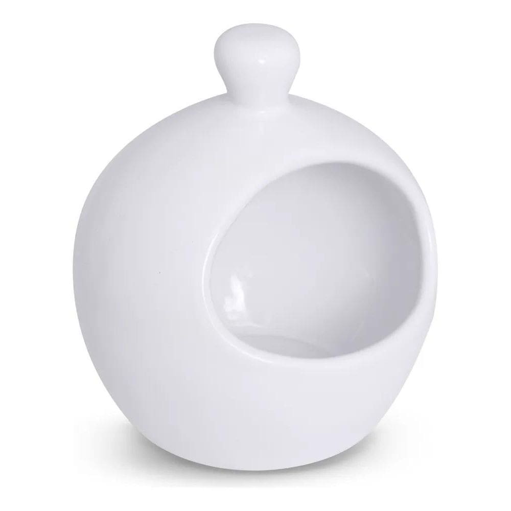 Porta Alho De Porcelana Branca