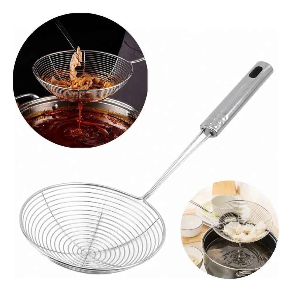 Escumadeira Fritura Aço Inox 16Cm Frita Pastel Ke Home Tacho