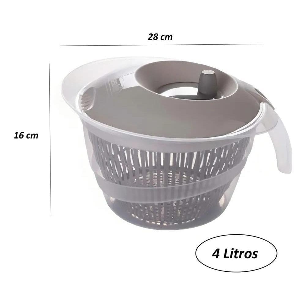 Secador Centrifuga De Saladas E Verduras Manual 4L Plasútil