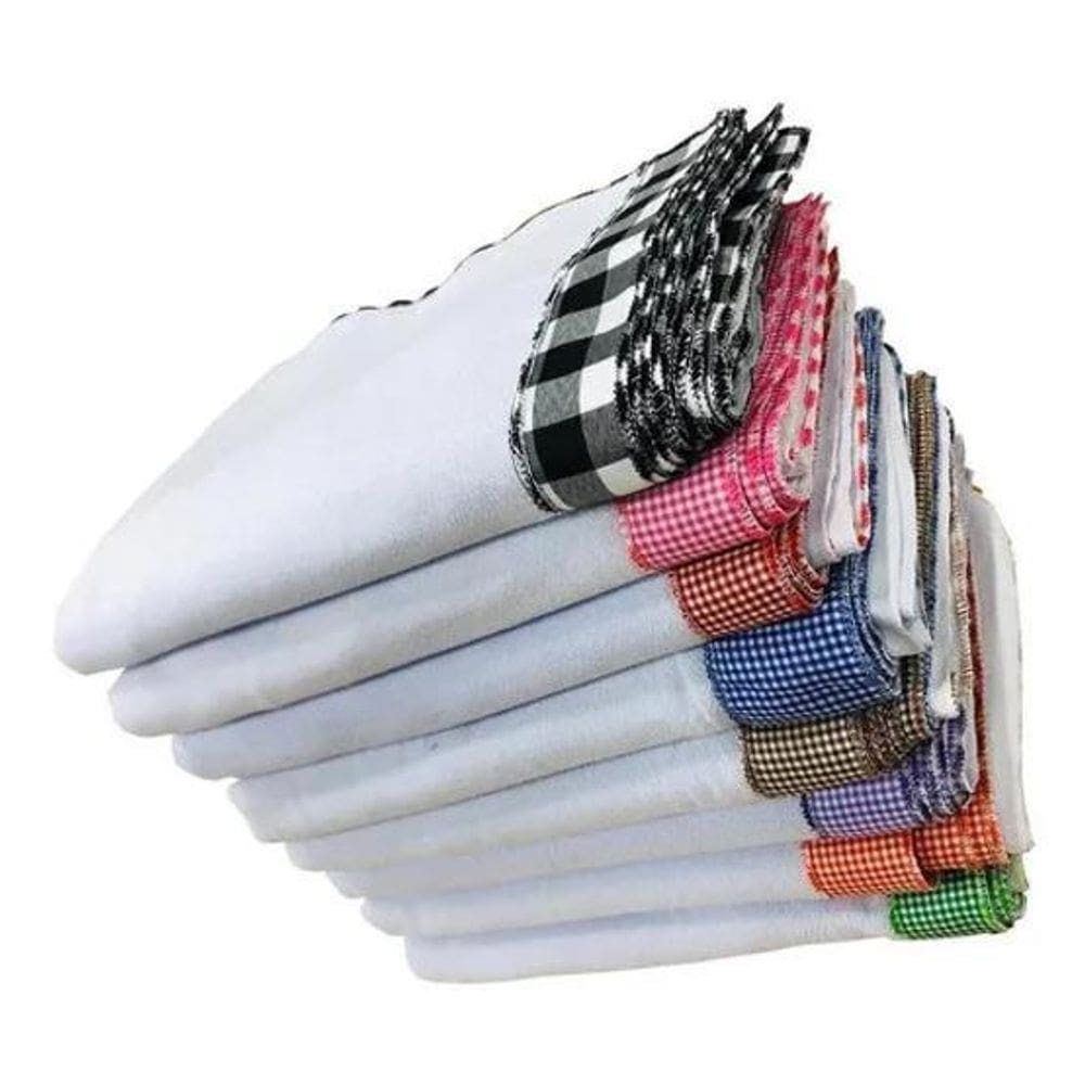 Pano De Prato Xadrez Gigante  Kit Com 10 Peças