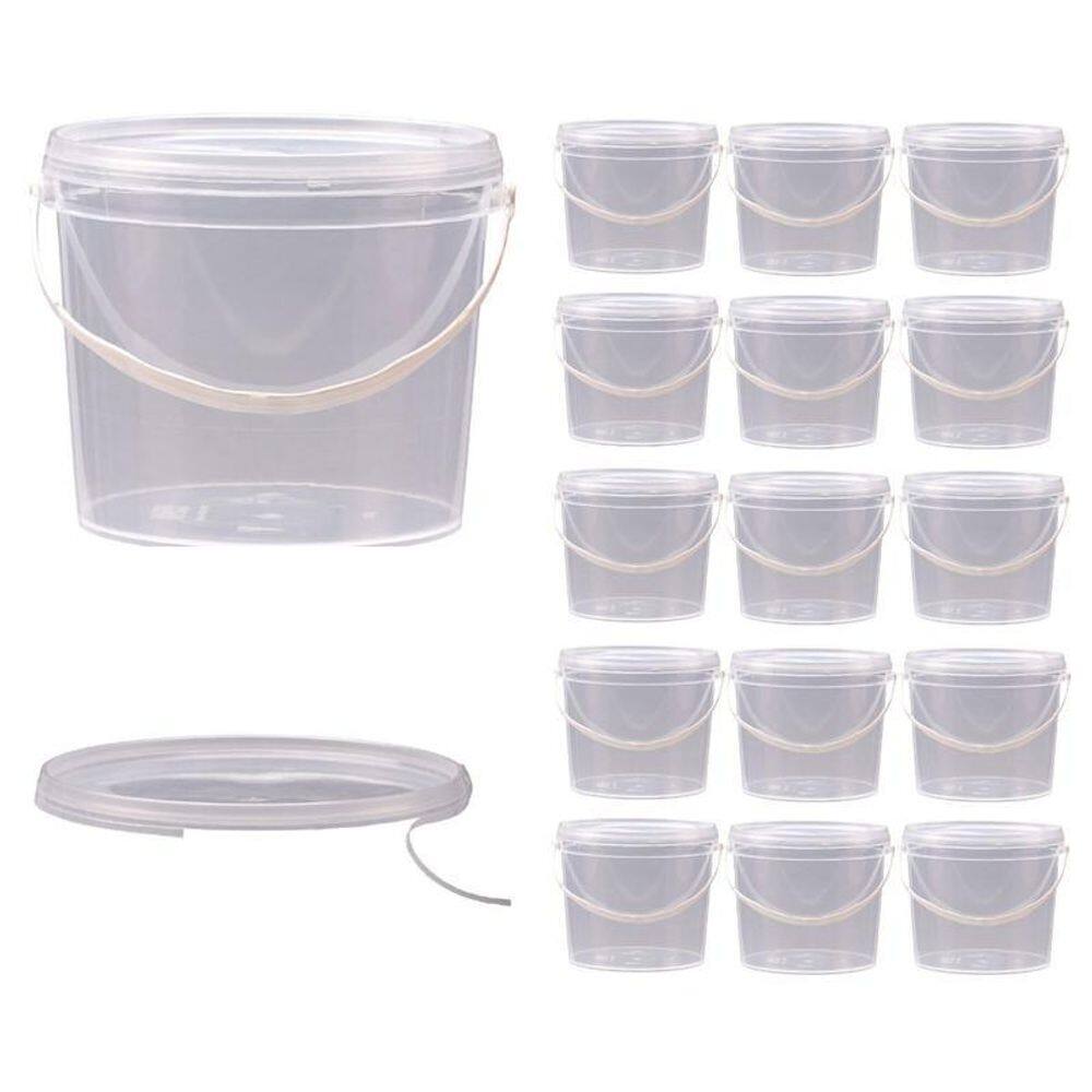 Balde Plástico Transparente Bpa Free 15 Pçs