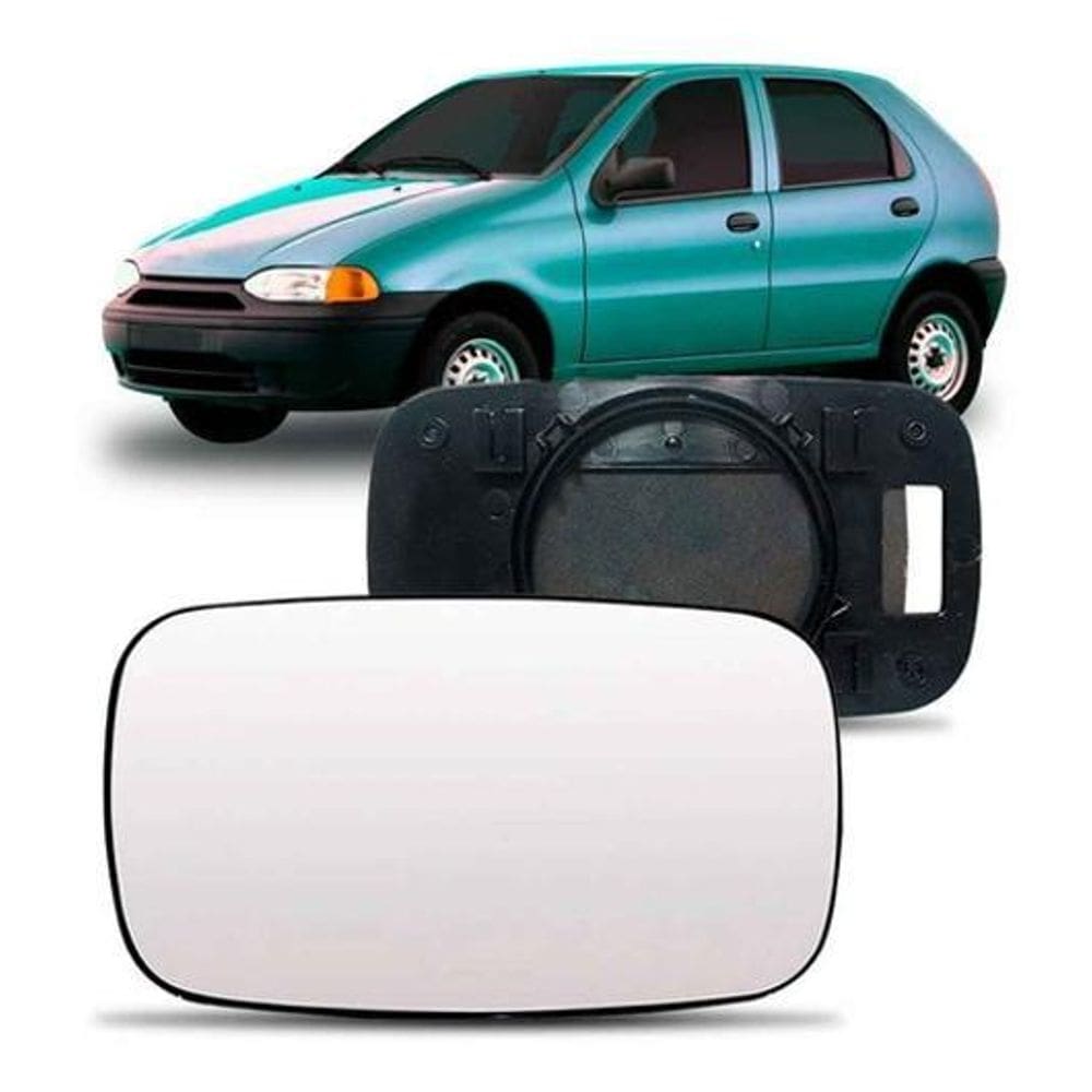 Lente Retrovisor Com Base Fiat Palio 1996 A 2000 Uno Fire