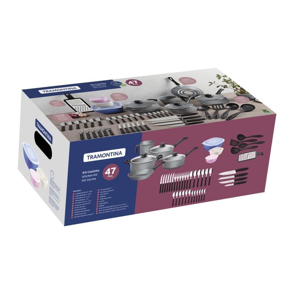 Kit Cozinha Tramontina 47Pç Panelas E Utensílios Domésticos