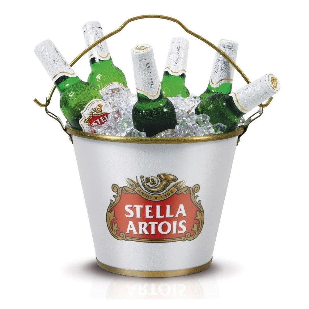 Balde De Gelo Cerveja Stella Licenciado Alúminio - Branco