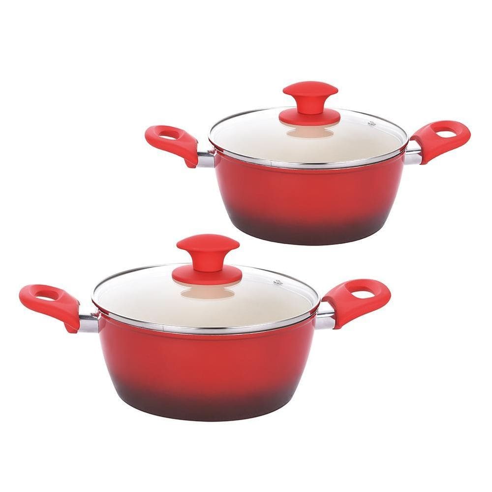 Kit 2 Caçarola Indução Cerâmica Rubi 3,7Mm 22 E 24Cm