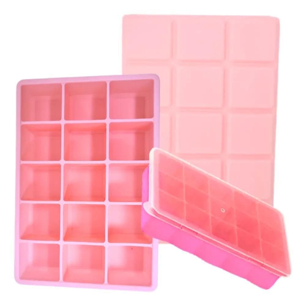 10X Forma Gelo Silicone Cubos Drink Papinha Fruta Tampa Sor