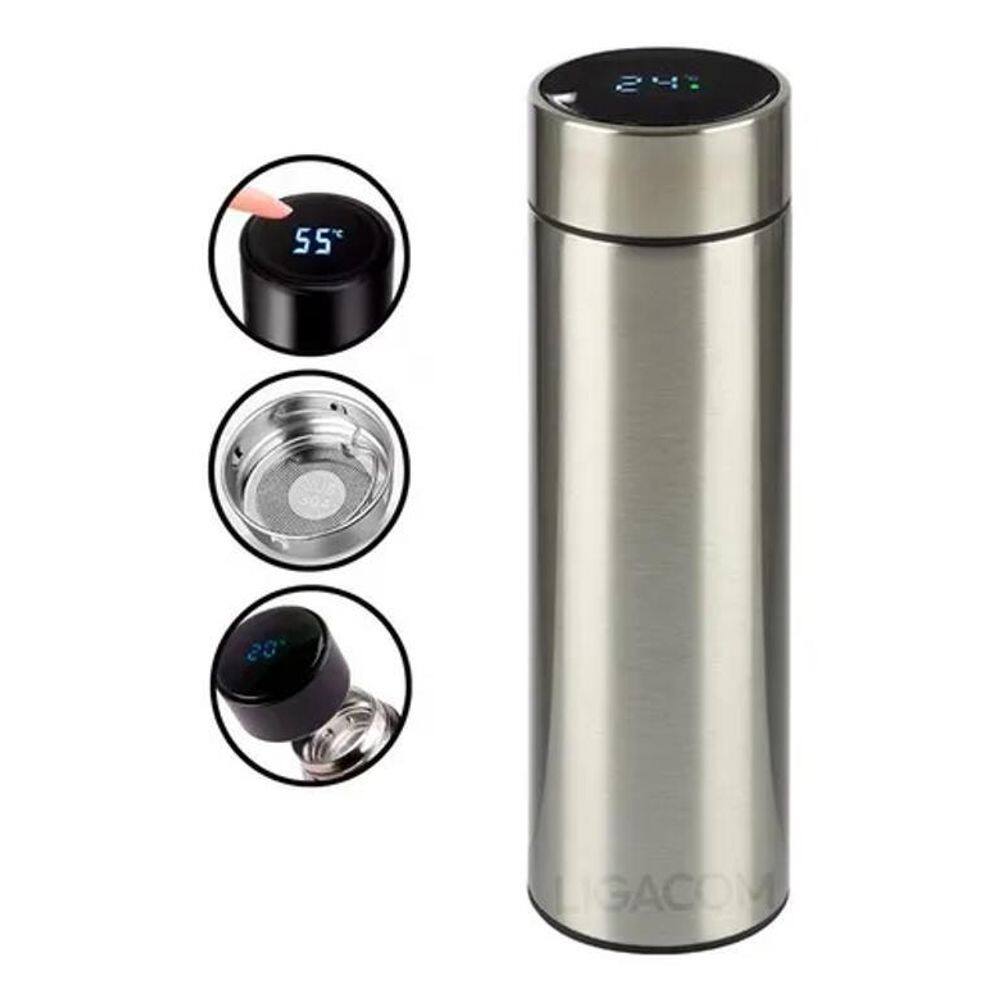 Garrafa Térmica Em Aço Inox Com Termômetro Digital