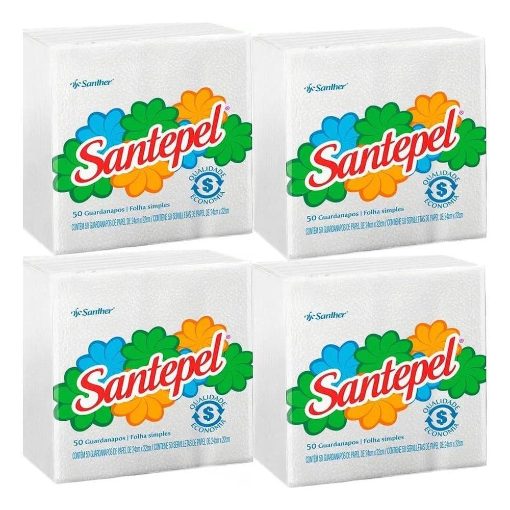 10X Guardanapo Papel Pequeno Santepel Folha Simples Com 200