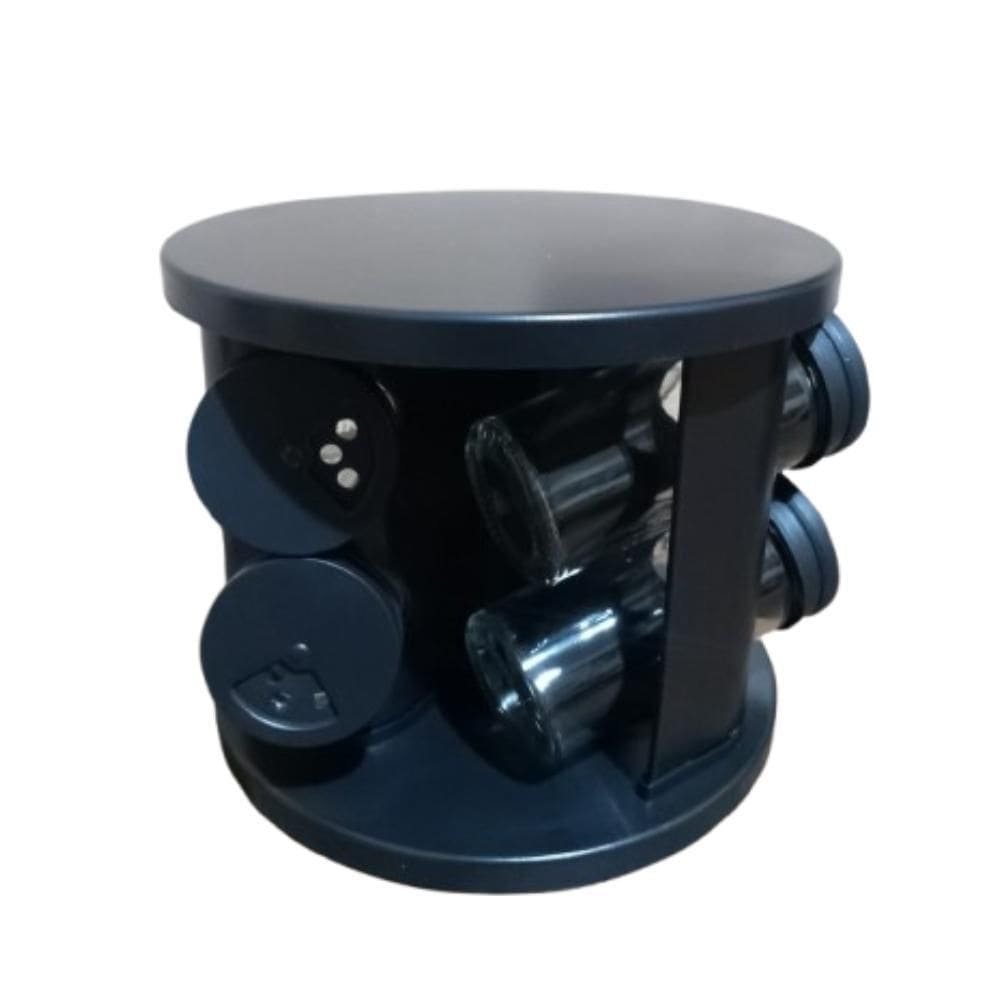 Pota Tempero Giratório Redondo 6 Potes Pote Tempero De Vidro