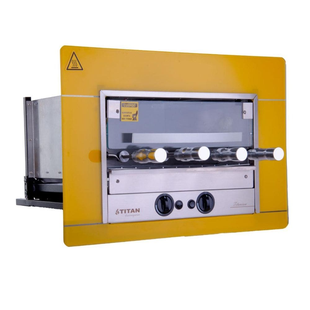 Churrasqueira A Gás Embutir 4 Espetos Rotativos Glp 220V
