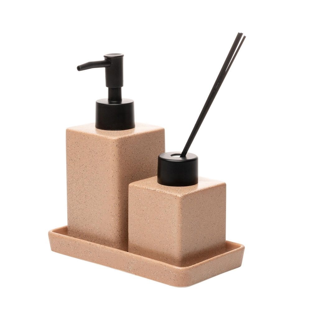 Kit Banheiro Banho Cerâmica 3 Peças Quadratto Granilite