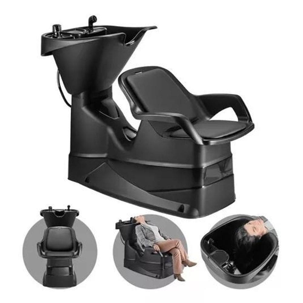 Lavatório Para Salão De Beleza Fixo Preto Dompel