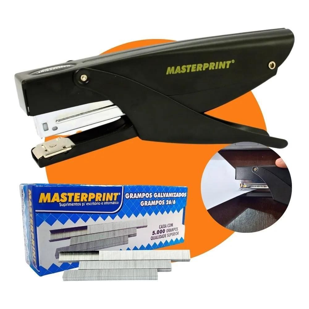 Grampeador Alicate Para Delivery Metal Com 5000 Grampos Kit