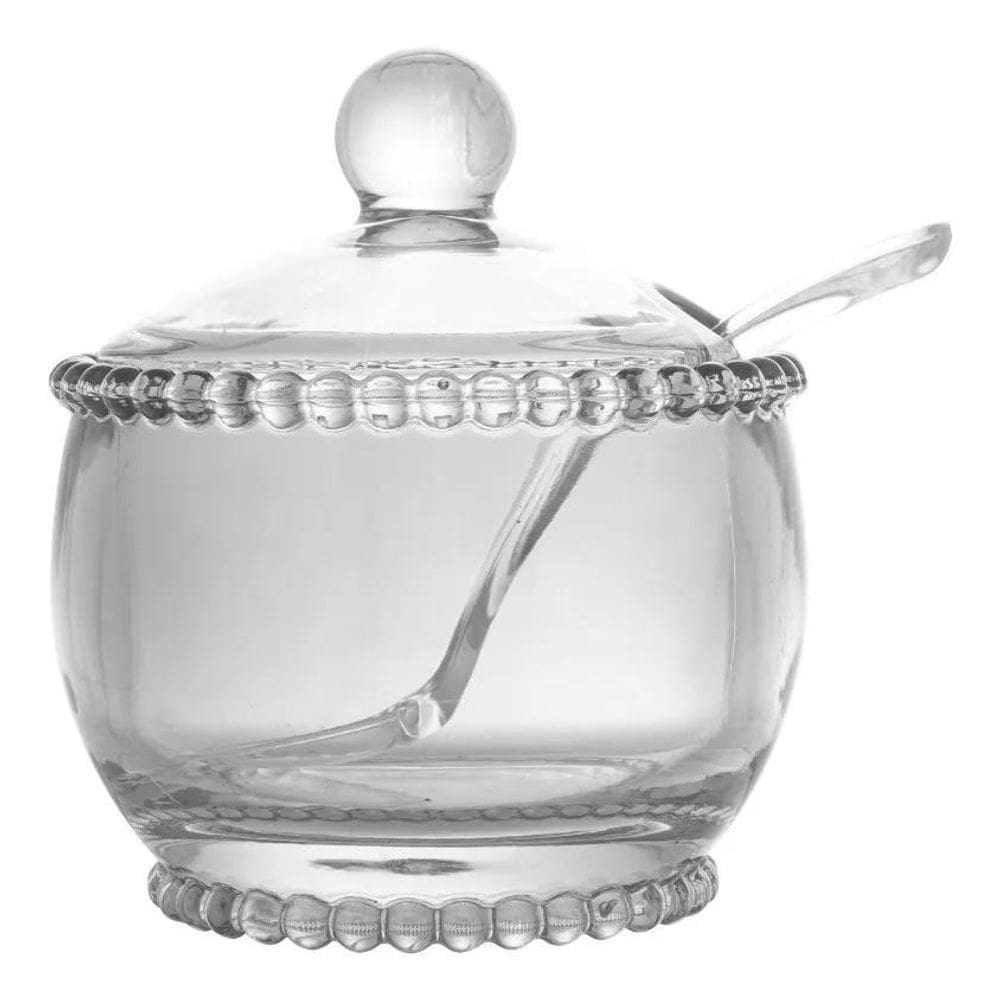 3X Açucareiro Com Colher E Tampa Pearl Cristal Wolff 28379