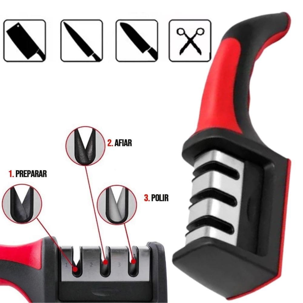 Afiador De Facas 3 Estágios Com Qualidade Superior