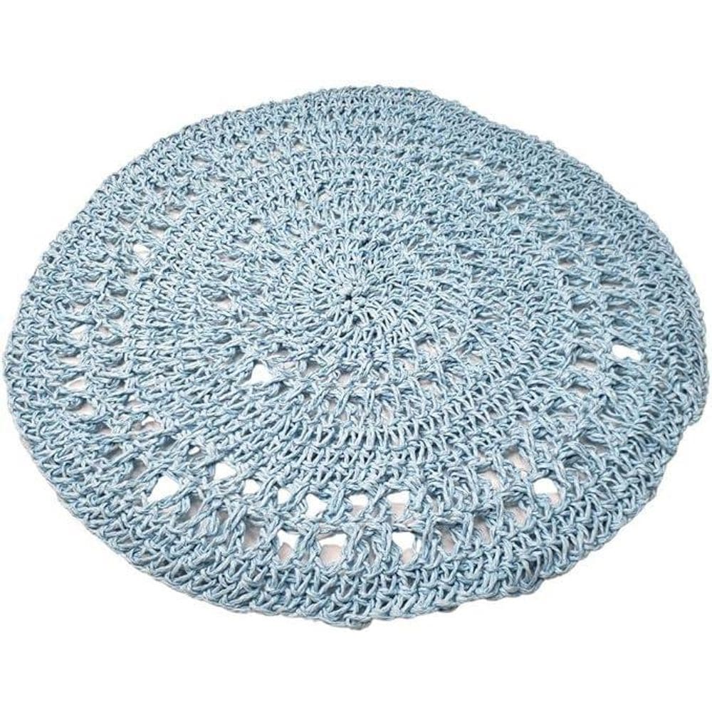 Kit 4 Sousplats Yoi Tricot Azul Glacial 38Cmx38Cm