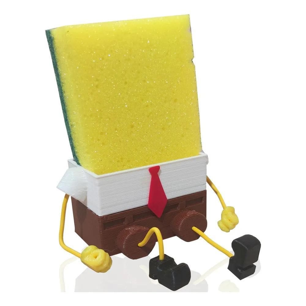 3X Suporte Decorativo Bob Esponja Bucha Decoração Cozinha