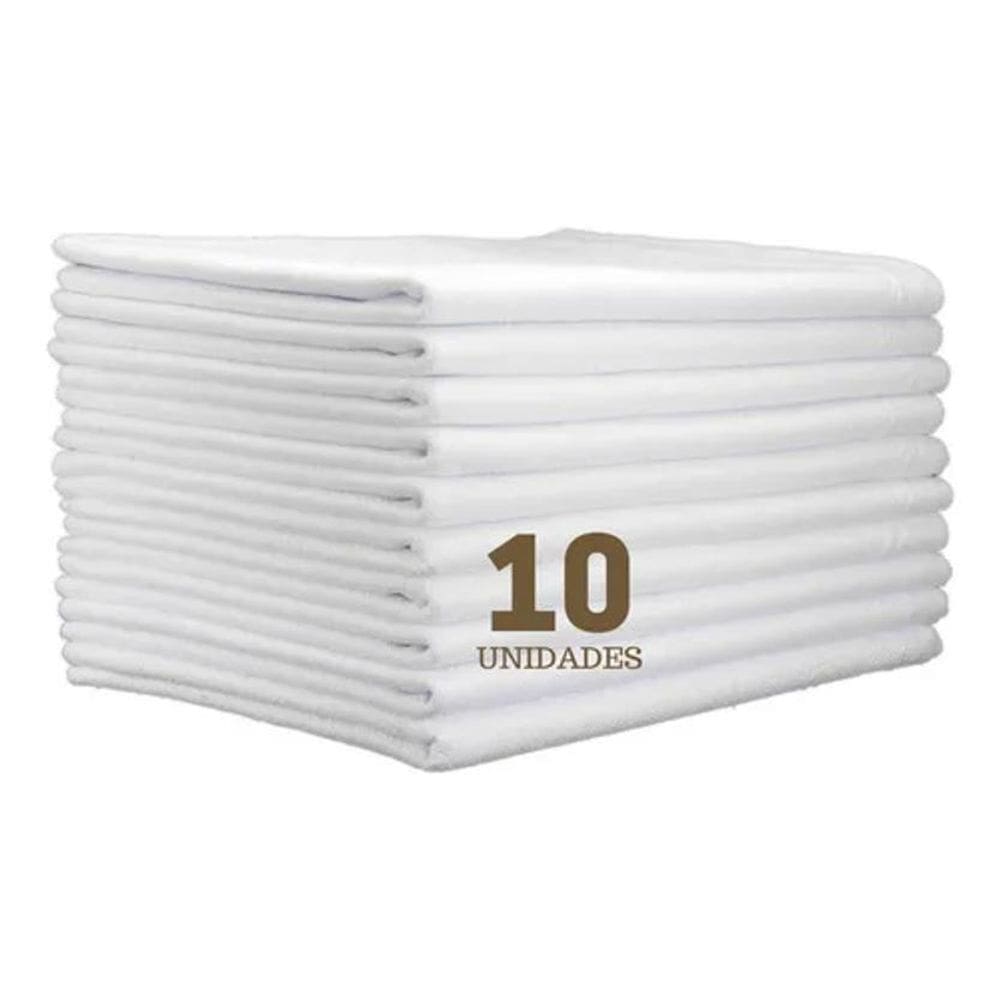 Pano De Prato Liso Branco O Kit 10 Pronta