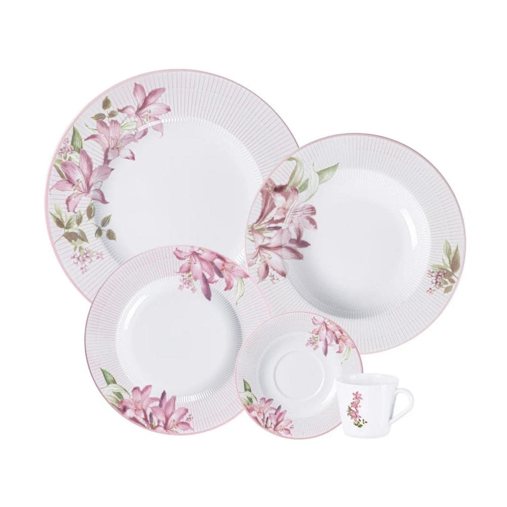 Aparelho Jantar Jogo Prato 20 Pçs Poeme Porcelana Tramontina