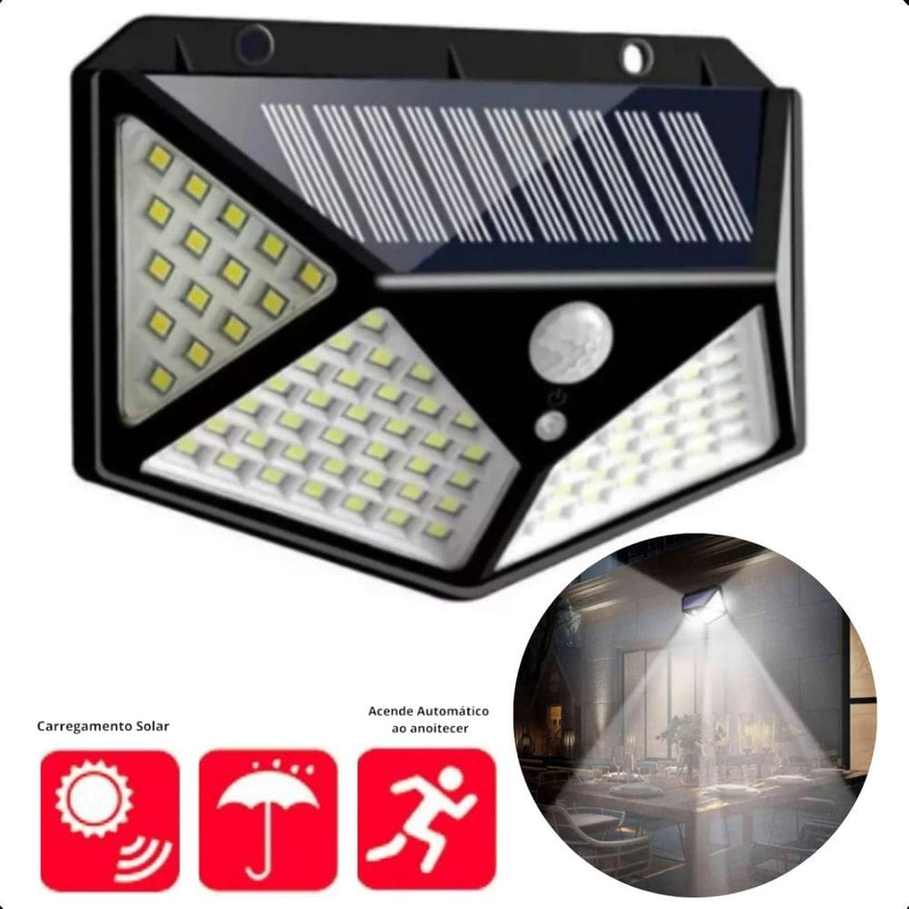 Prisma Luminárias Solares Luz Forte Prova D`Água E Moderna