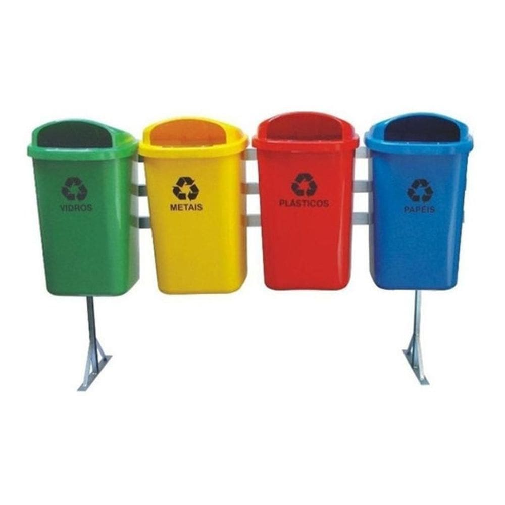 Coleta Seletiva De Lixo 50 Litros - 4 Lixeiras