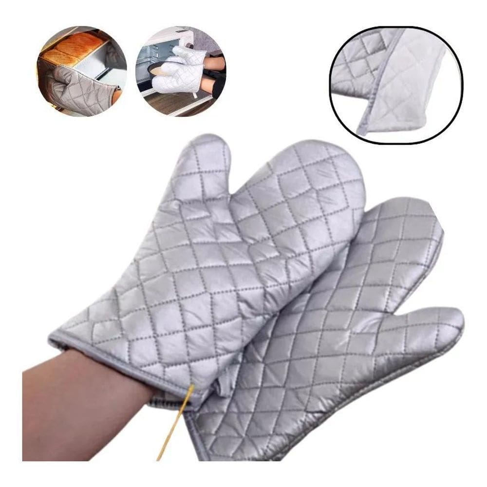 Luva Culinária Térmica Para Forno Quente Cozinha Metalizada