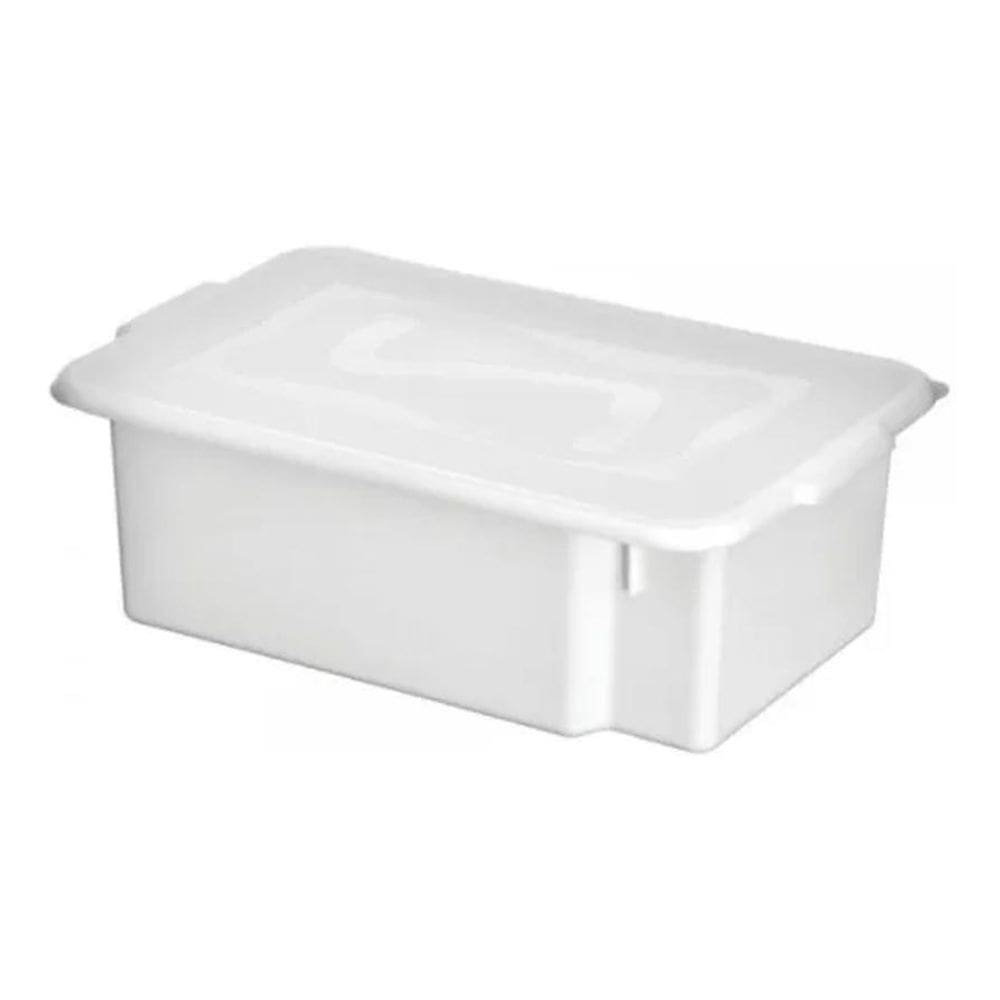 Caixa Gourmet 12Lts Plastica Com Tampa Santana Cor Branco