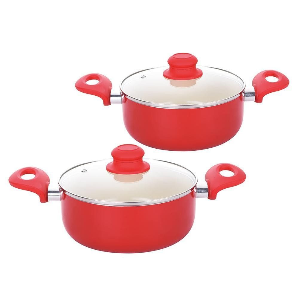 Kit 2 Caçarola Revestimento Cerâmico Rubi 1.8Mm 22 E 24Cm
