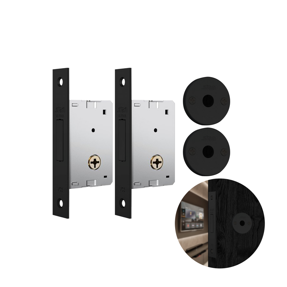 Fechadura Tetra Auxiliar 1001 ( Par ) Preto Fosco