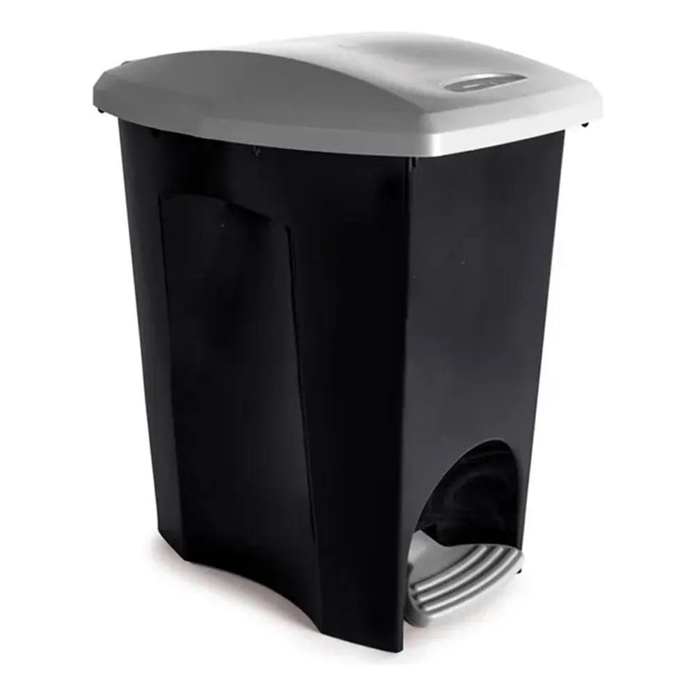Lixeira Com Pedal 7 Lt Eblack Cesto De Lixo Cozinha Banheiro