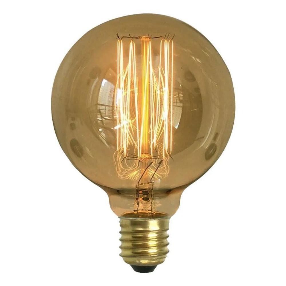 3X Lâmpada Filamento De Carbono 40W E27 Retrô G80