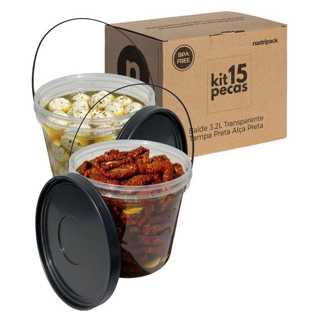 Balde Para Detergente Transparente 3.2L - 15 Pçs