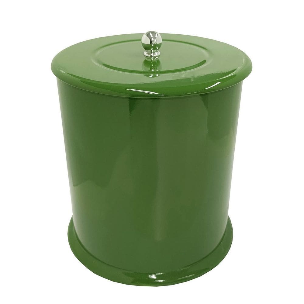 Lixeira Para Banheiro Mdf Redonda 6 Litros Verde Escuro